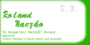 roland maczko business card